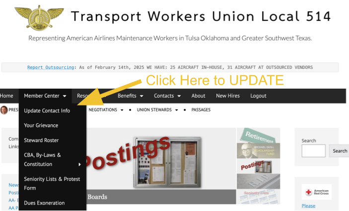 TWU514 WebSite Contact Update