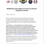 3Q2025 Earnings Underscore American Airlines’ Competitive Decline